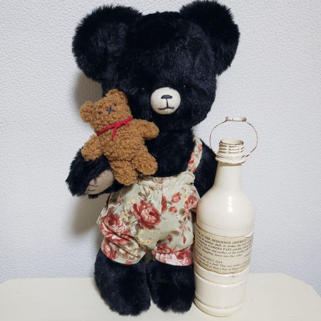 No.640 テディベア　ブラック×サロペット