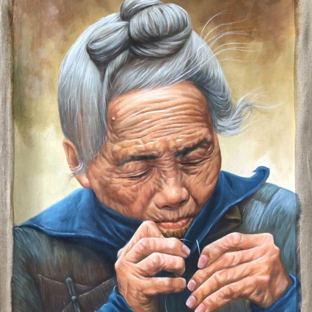 人物画 冷軍 手描き 油画 インテリアアート 約104×72cm