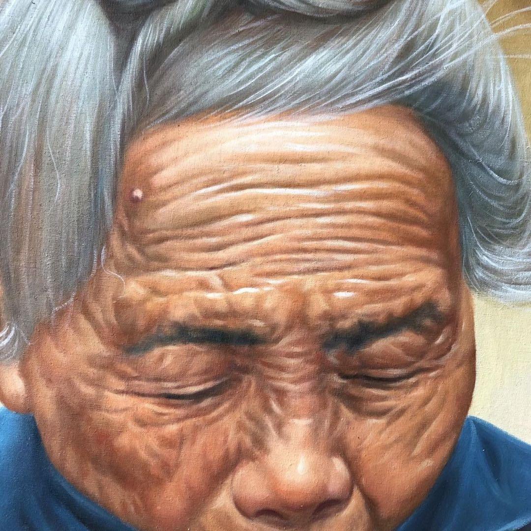 人物画 冷軍 手描き 油画 インテリアアート 約104×72cm