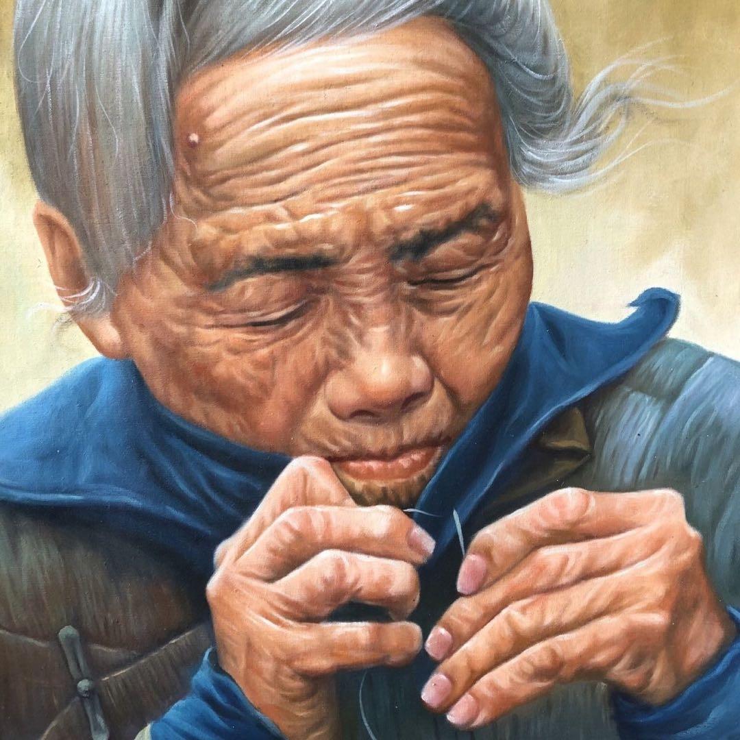人物画 冷軍 手描き 油画 インテリアアート 約104×72cm