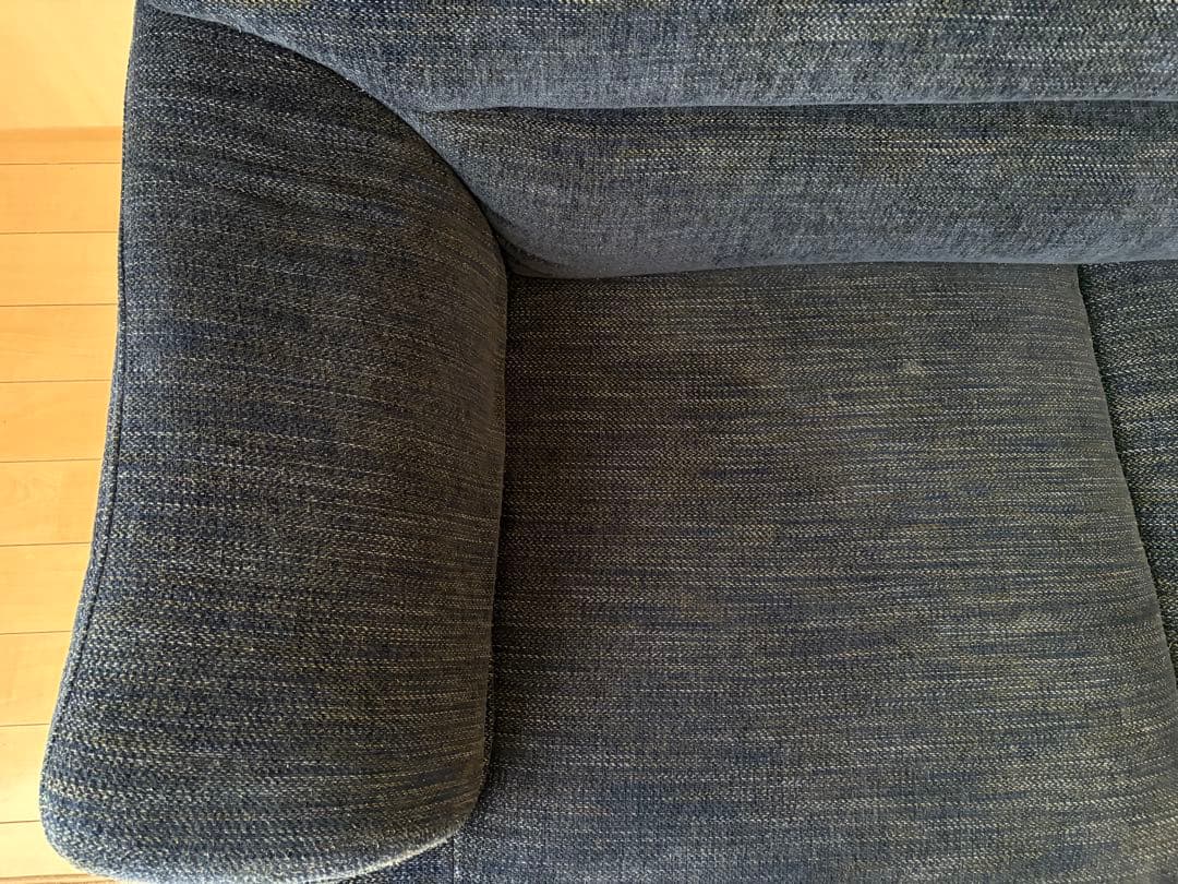 ソファ　2.5人掛け　ツイード　ネイビー　足付き