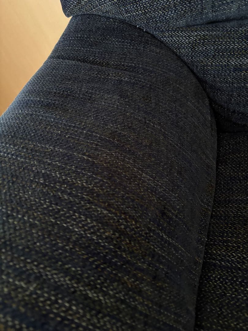 ソファ　2.5人掛け　ツイード　ネイビー　足付き