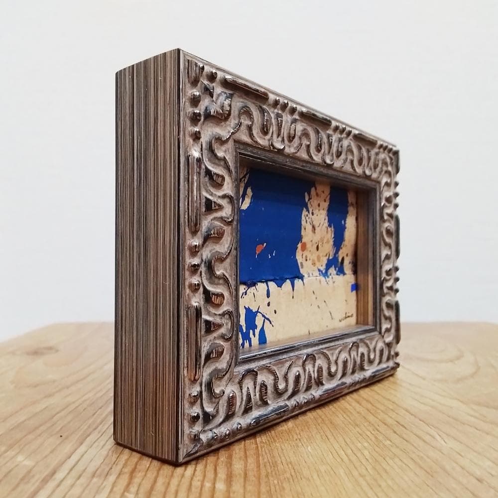 内野隆文　抽象画　絵画　アクリル画　現代アート　小さな絵　ミニ額　額縁