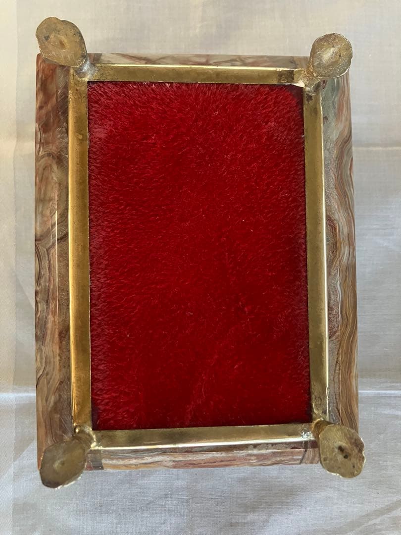 セール オニキス、真鍮製 ジュエリーボックス 小物入れビンテージ