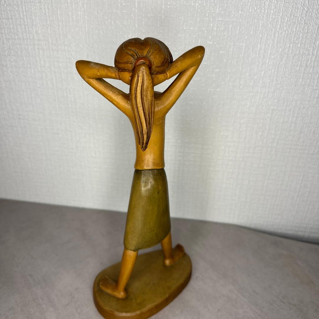 アンリ（ANRI）の木彫り人形「ハッピー・チルドレン」シリーズ約25cm