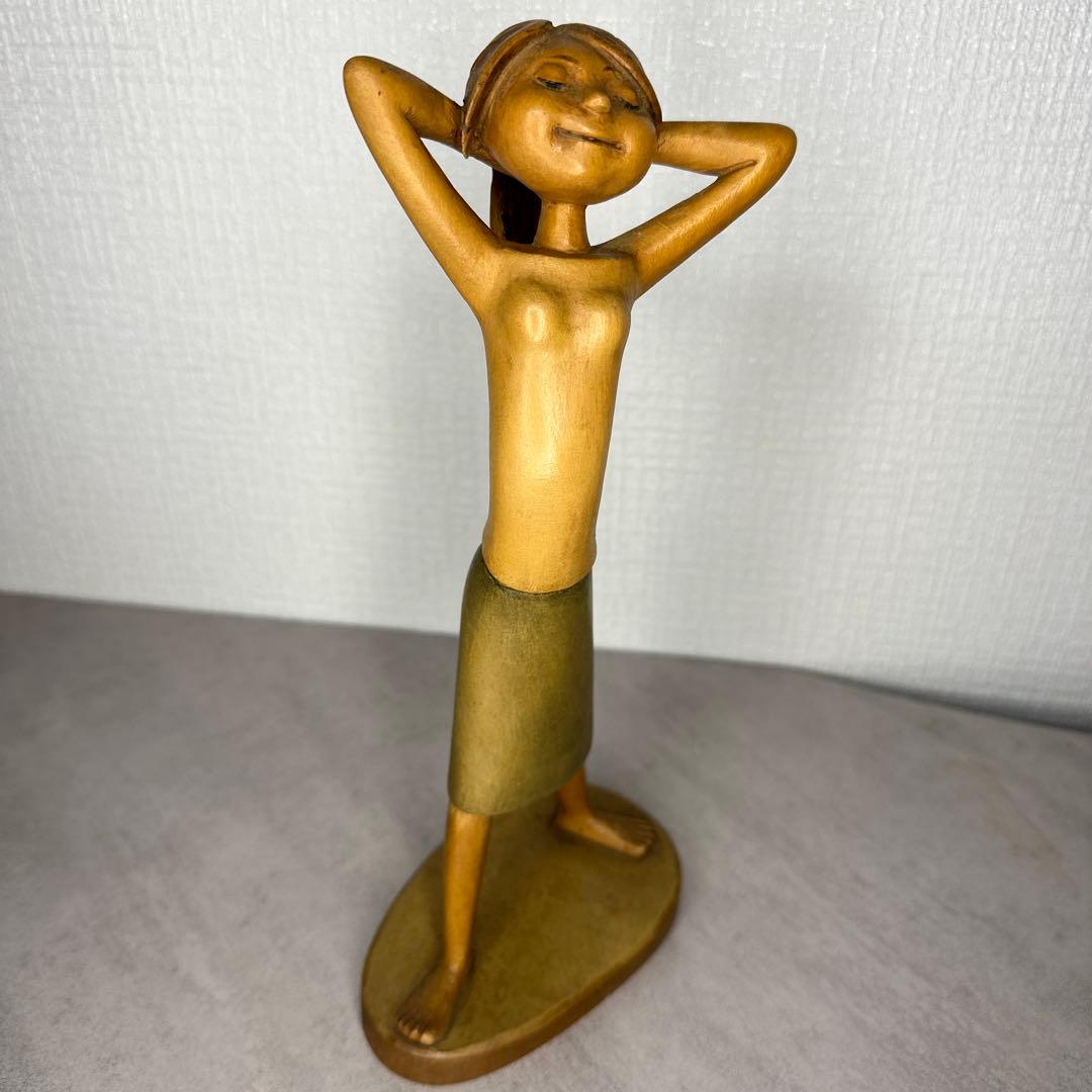 アンリ（ANRI）の木彫り人形「ハッピー・チルドレン」シリーズ約25cm