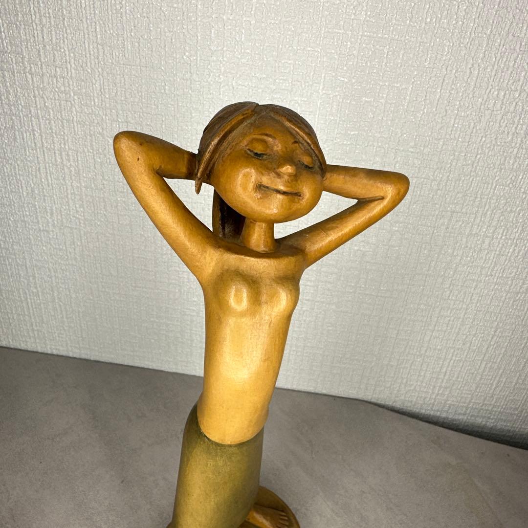 アンリ（ANRI）の木彫り人形「ハッピー・チルドレン」シリーズ約25cm