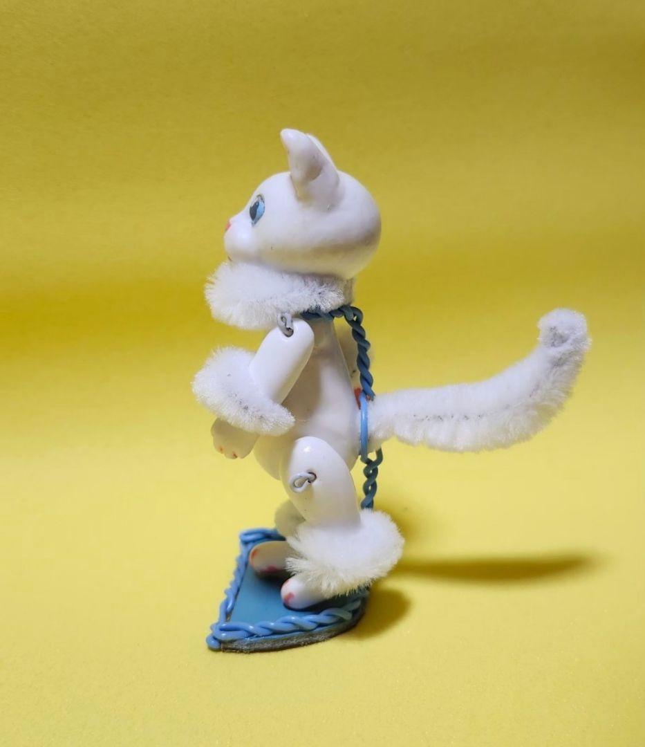 ビスクドール風猫ちゃん人形　ハンドメイド　白猫　ミニョネット　ミニチュア　ドール