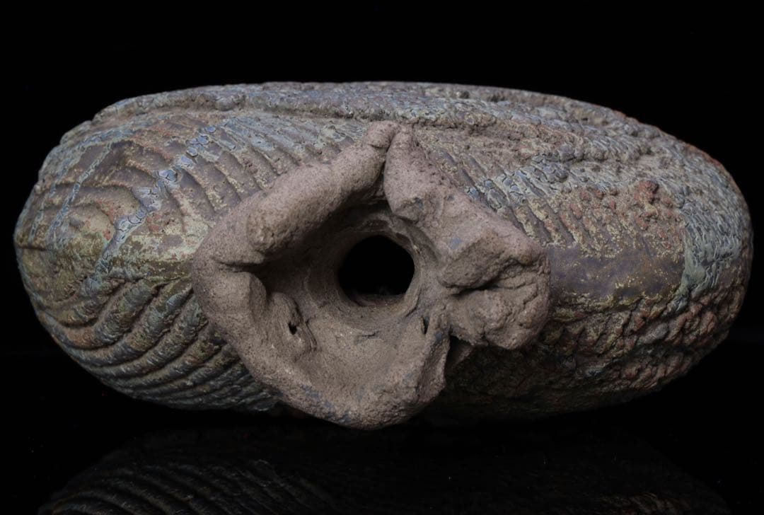 前衛陶芸家 中村錦平 作『扁壷』 共箱 栞付 オブジェ 扁壺 壺 花瓶 美術品