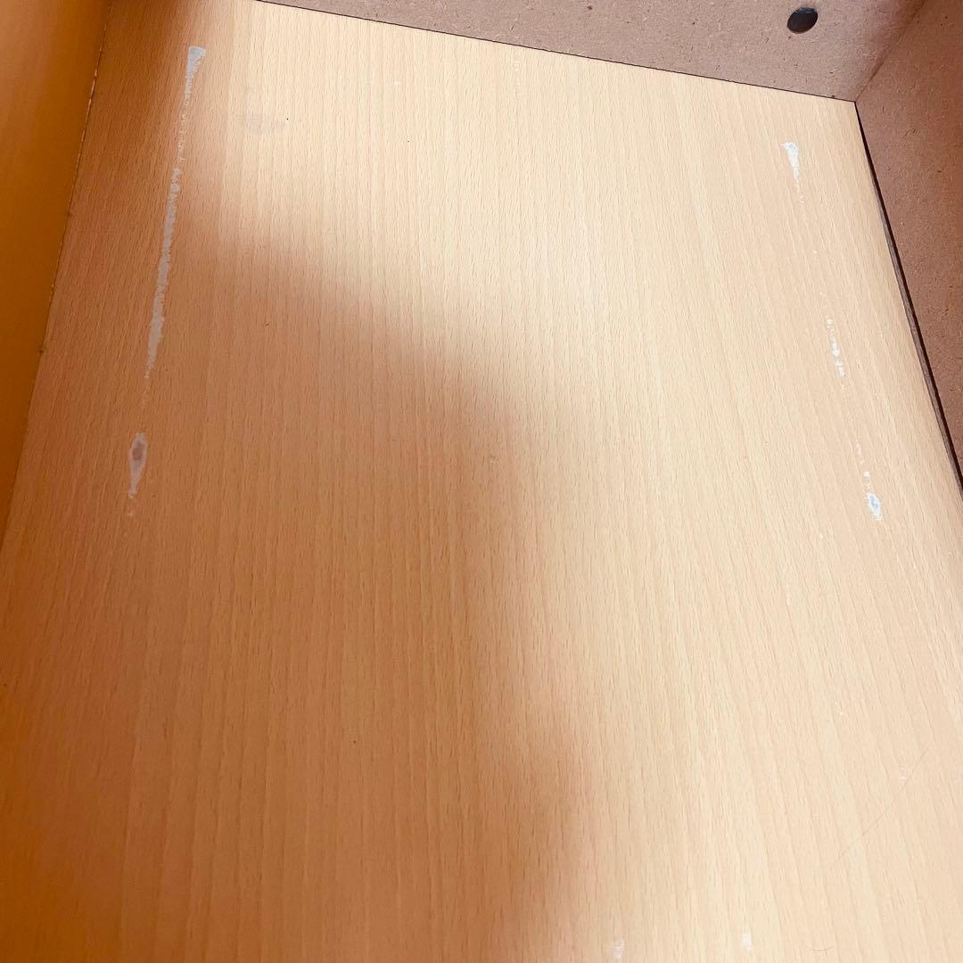 木製ナチュラル 3段チェスト　キャスター付き　傷あり