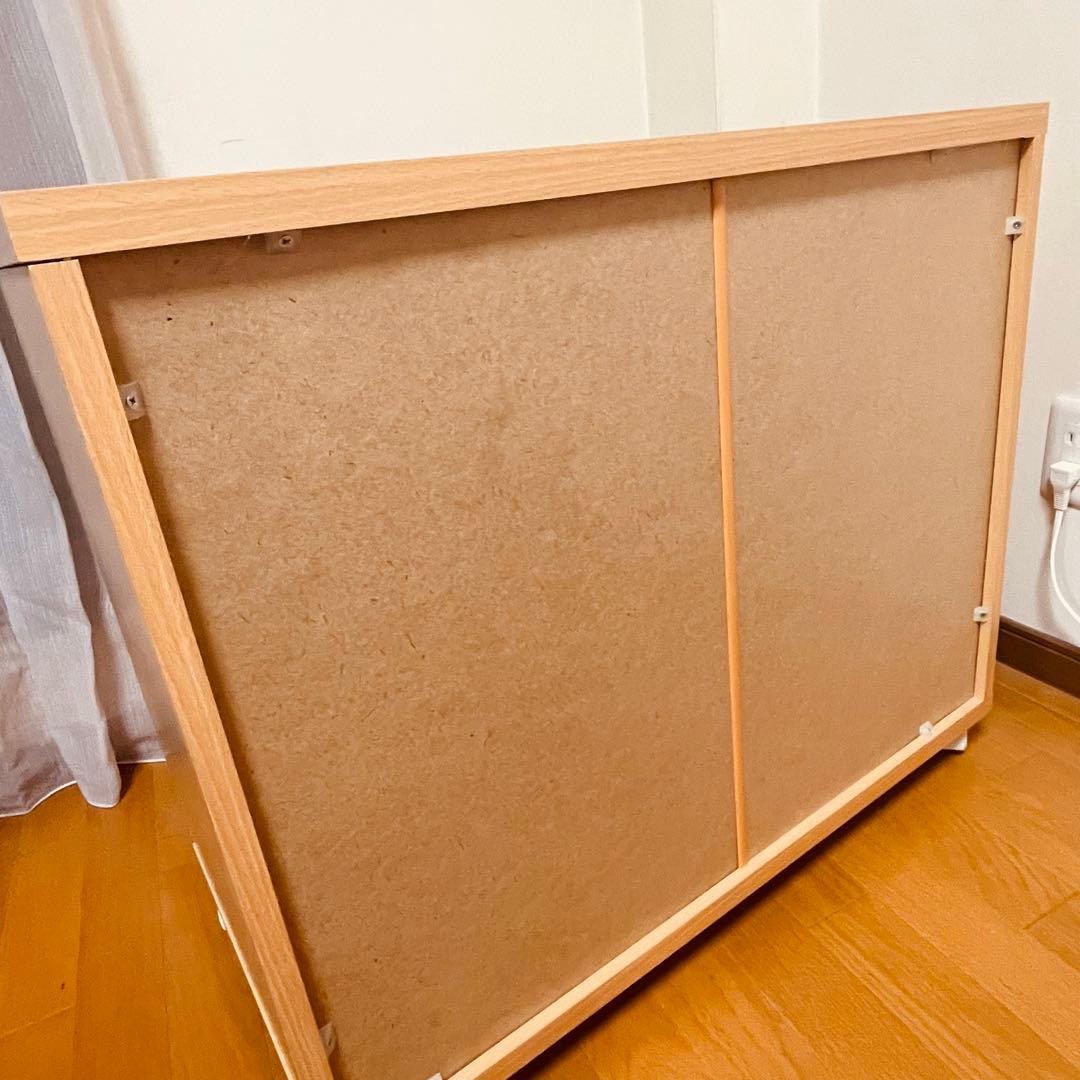 木製ナチュラル 3段チェスト　キャスター付き　傷あり