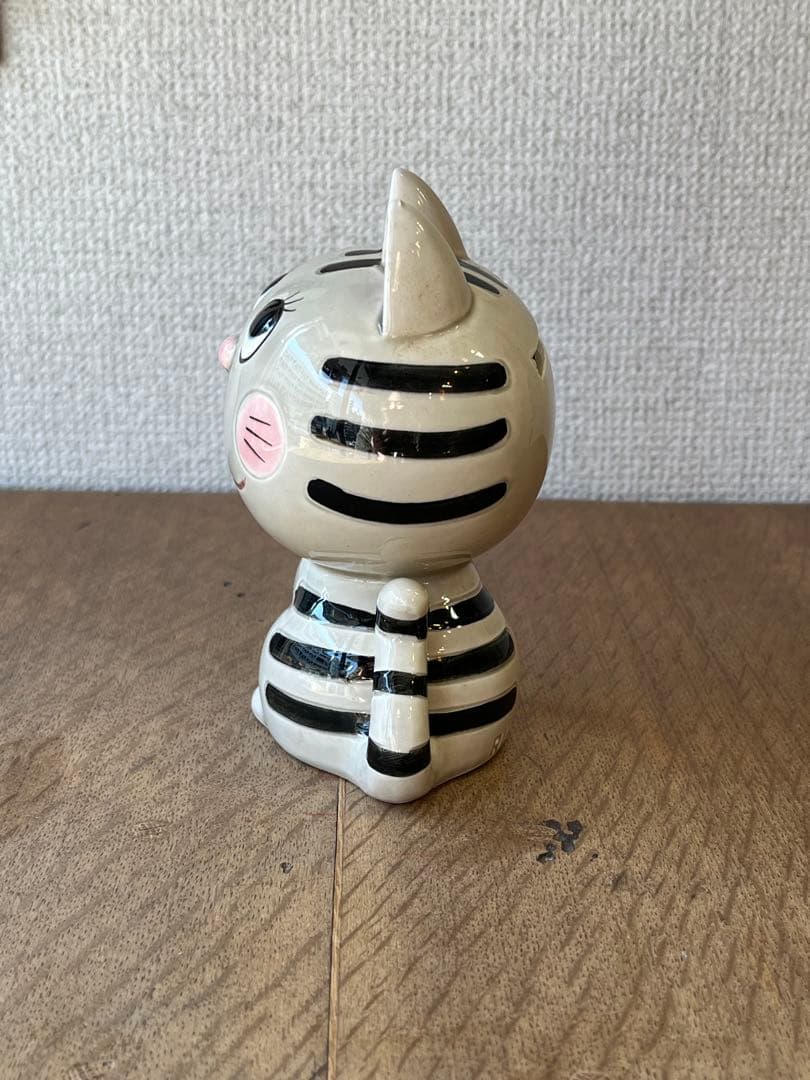 内藤ルネ　猫の貯金箱　RUNE 置物　希少カラー　レトロ雑貨　古雑貨