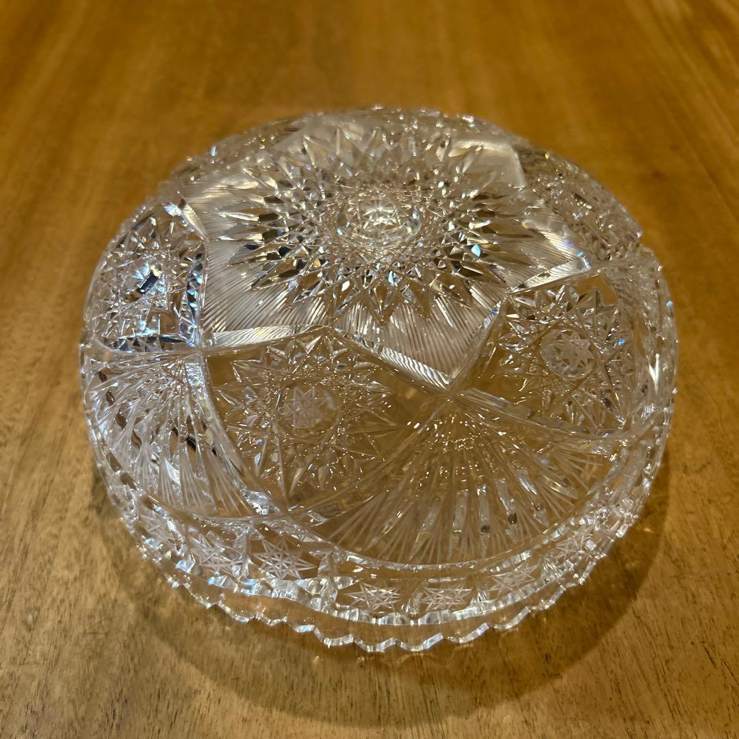 ボヘミアクリスタル　最高級　ハンドカットクリスタルサラダボウル