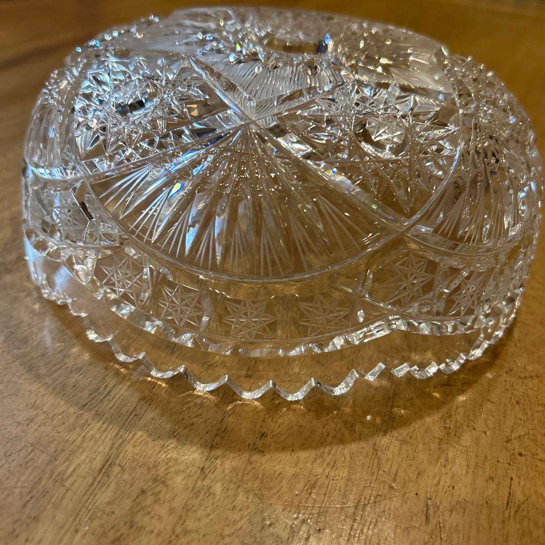 ボヘミアクリスタル　最高級　ハンドカットクリスタルサラダボウル