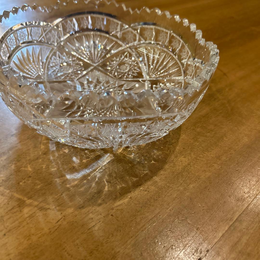 ボヘミアクリスタル　最高級　ハンドカットクリスタルサラダボウル