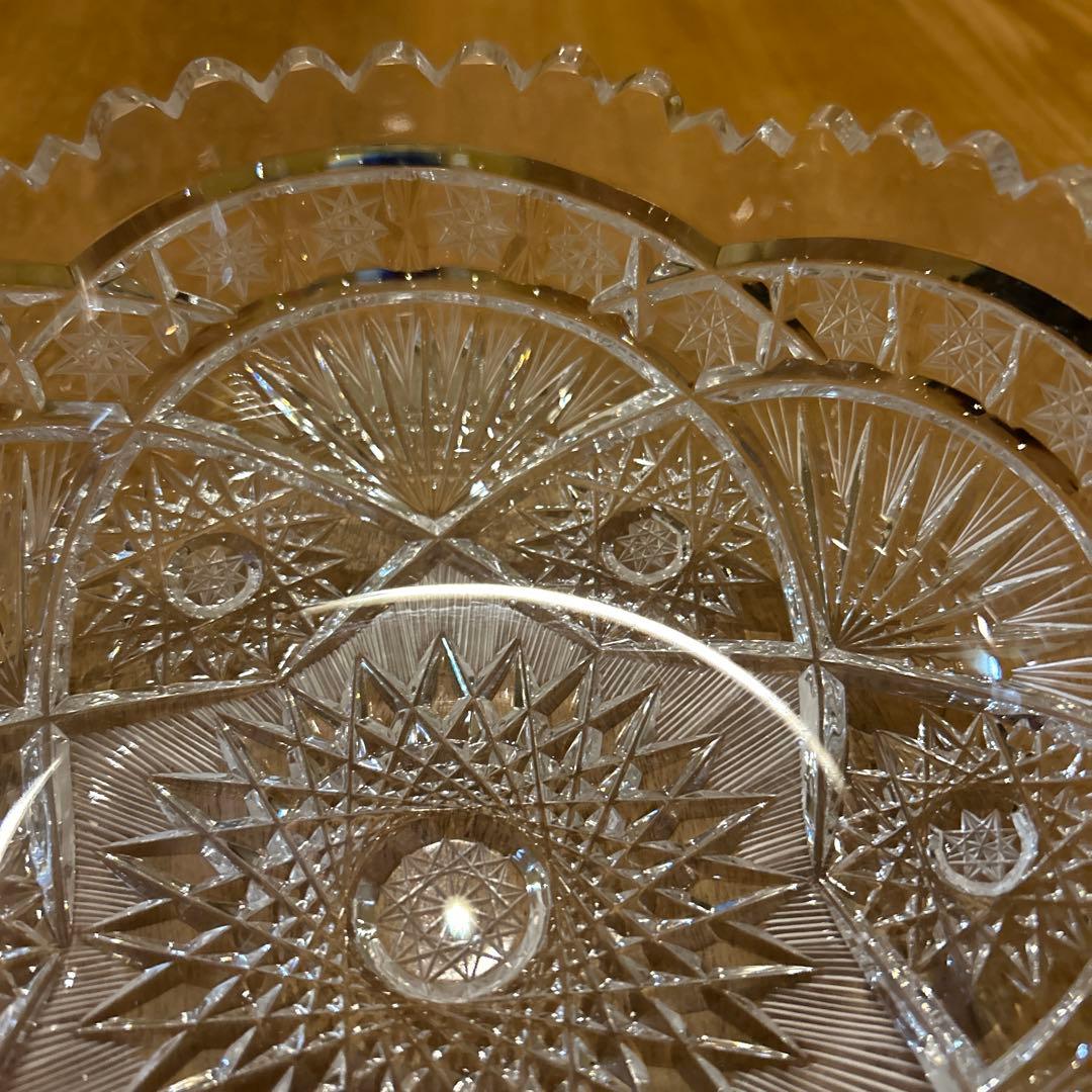 ボヘミアクリスタル　最高級　ハンドカットクリスタルサラダボウル