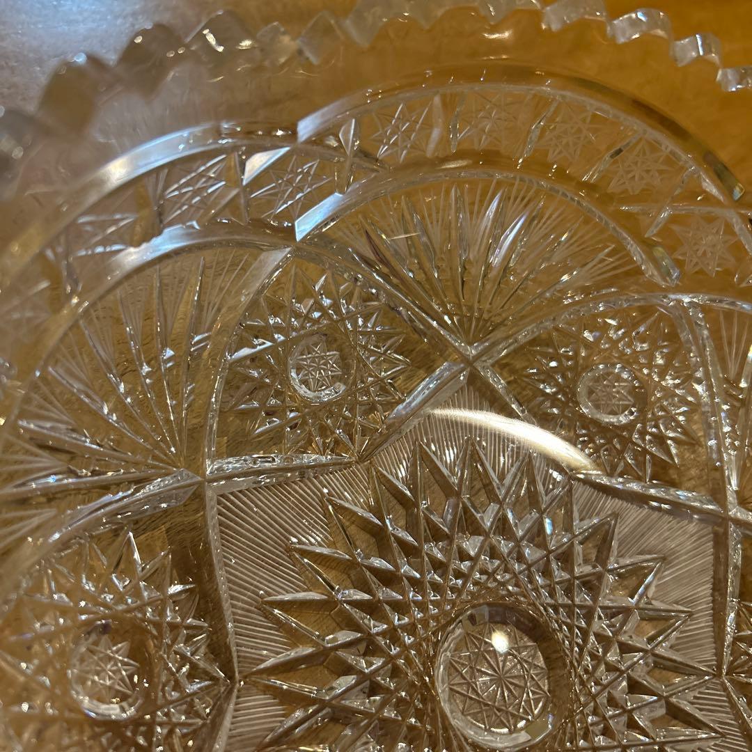 ボヘミアクリスタル　最高級　ハンドカットクリスタルサラダボウル