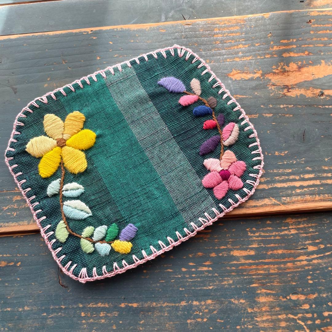 【 La Renaissance 】京町レトロ 硝子×会津木綿 刺繍祈りのセット