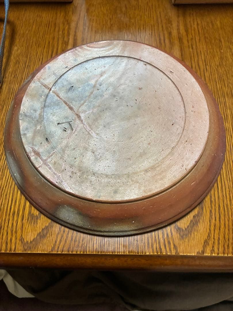 備前焼　皿　木箱付き 直径約30cm