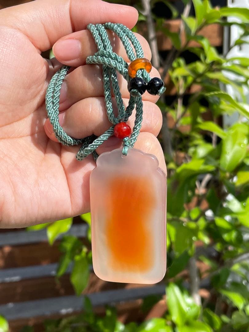 御守り　1点限り　台湾道教　メノウ天然石　護符　呪文　符籙　不幸避け　魔除　浄化