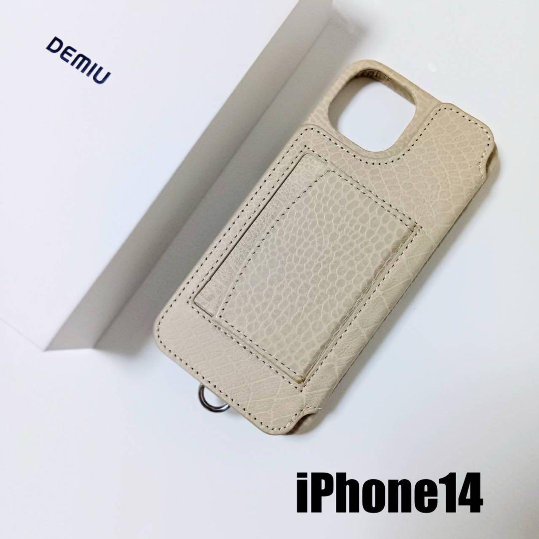 【iPhone14】新品DEMIUデミュウストラップ付きiPhoneケース