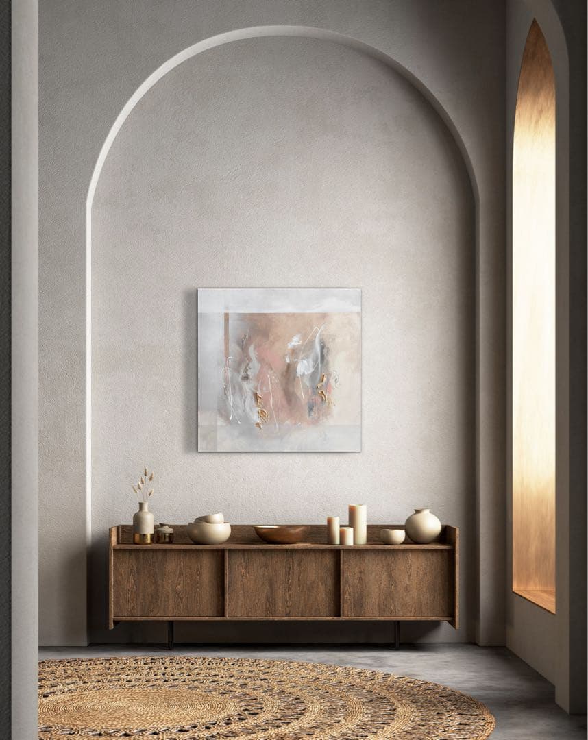 現代アート　65×65㎝　抽象画　テクスチャーアート　モダン　インテリア　絵画