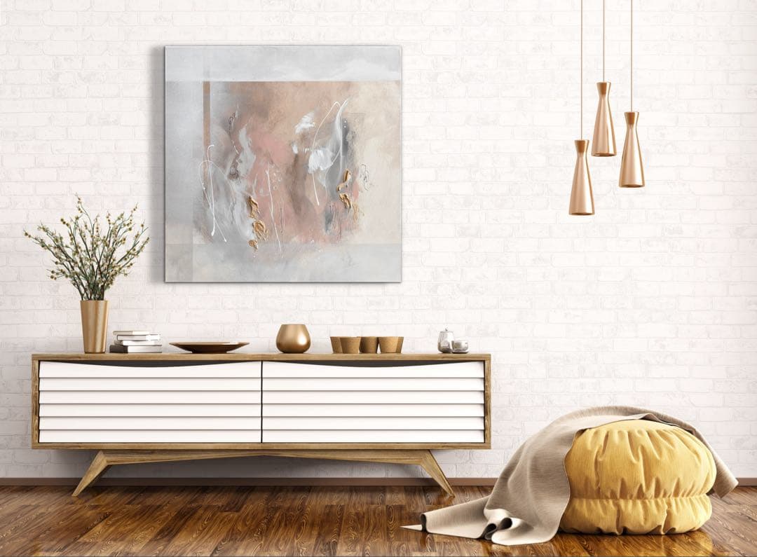 現代アート　65×65㎝　抽象画　テクスチャーアート　モダン　インテリア　絵画