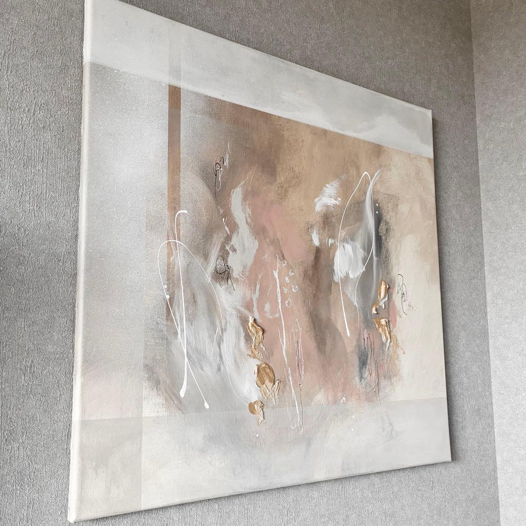 現代アート　65×65㎝　抽象画　テクスチャーアート　モダン　インテリア　絵画