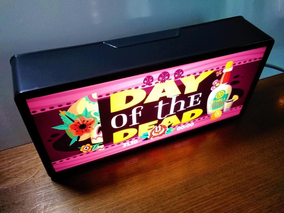 メキシカンスカル テキーラ パブ スナック バー 看板 置物 雑貨 ライトBOX