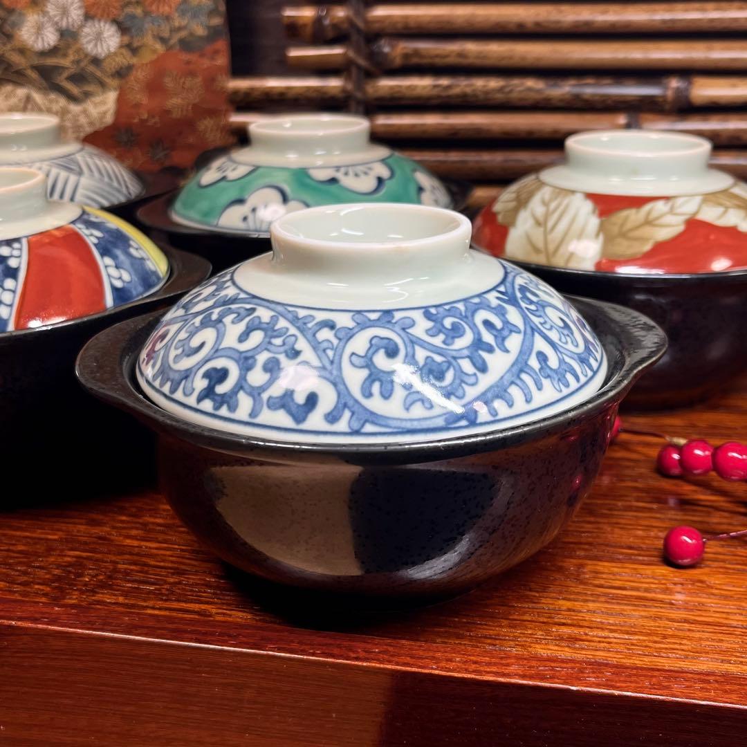 【色々なお料理に】 正峯窯 和柄好み 蓋付多様碗 セット グラタン皿 蒸し碗