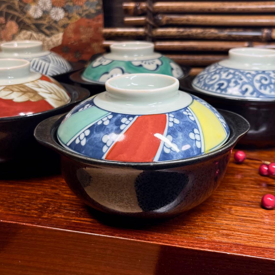 【色々なお料理に】 正峯窯 和柄好み 蓋付多様碗 セット グラタン皿 蒸し碗