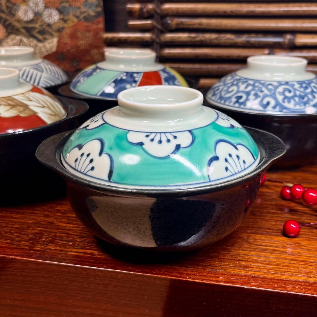 【色々なお料理に】 正峯窯 和柄好み 蓋付多様碗 セット グラタン皿 蒸し碗