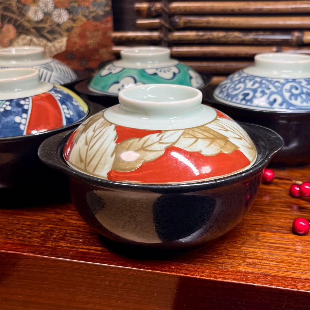 【色々なお料理に】 正峯窯 和柄好み 蓋付多様碗 セット グラタン皿 蒸し碗