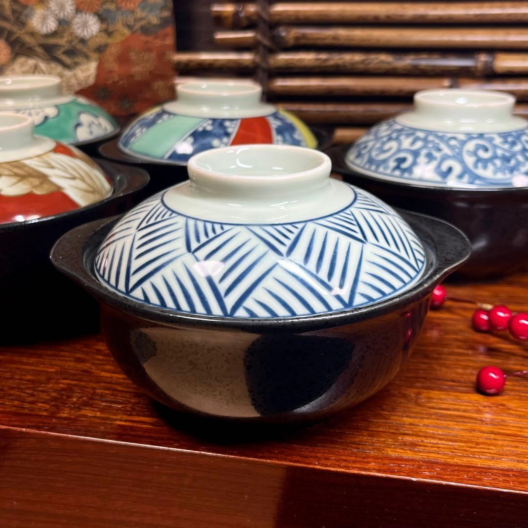 【色々なお料理に】 正峯窯 和柄好み 蓋付多様碗 セット グラタン皿 蒸し碗