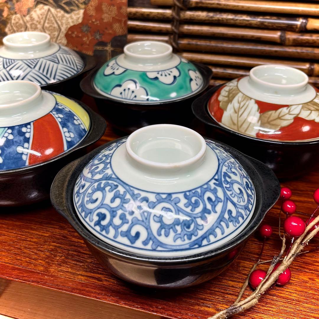 【色々なお料理に】 正峯窯 和柄好み 蓋付多様碗 セット グラタン皿 蒸し碗