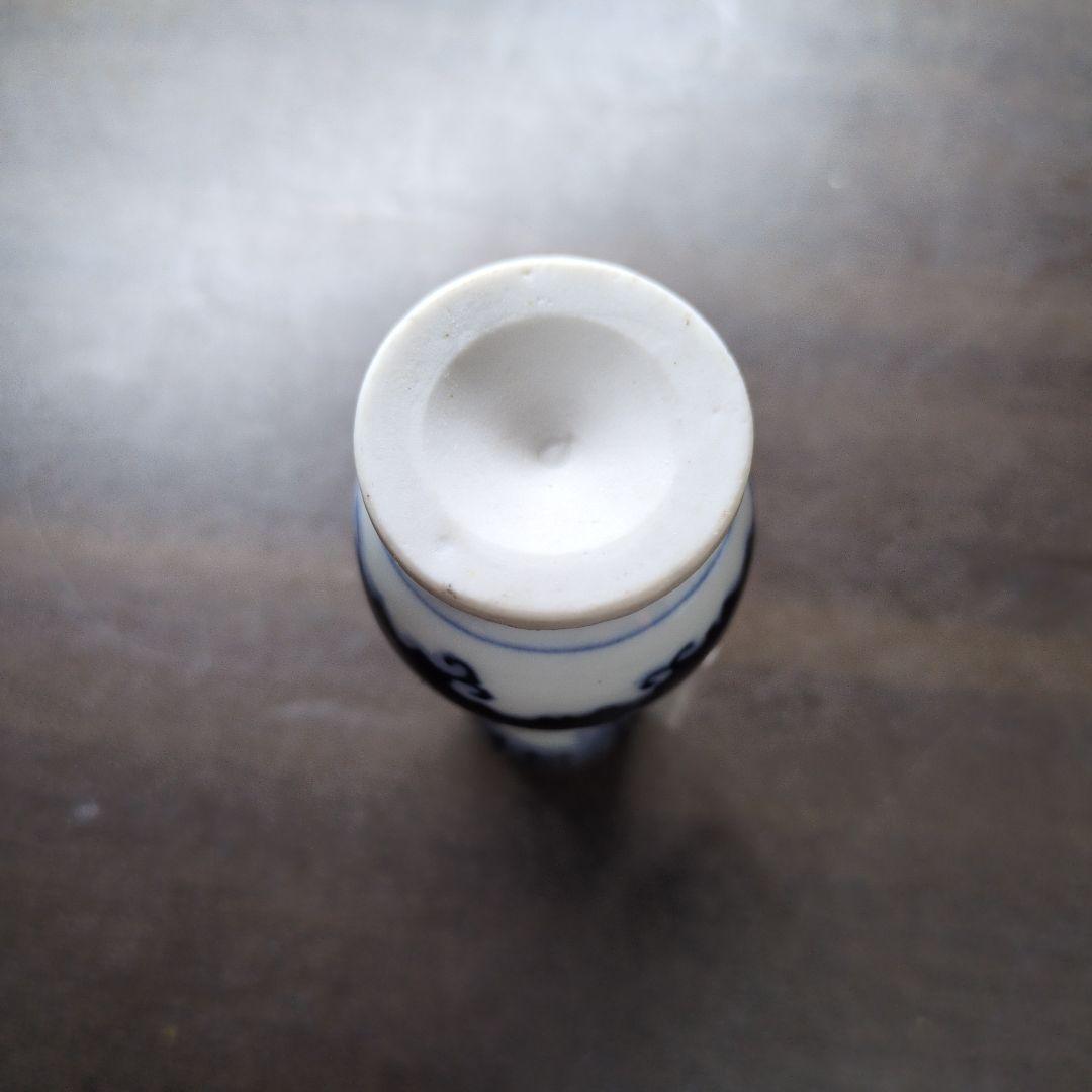 良*一様 川瀬竹春 作 染付 山水漁夫文 茶巾筒＆在銘 染付 花鳥文 箸立 2点