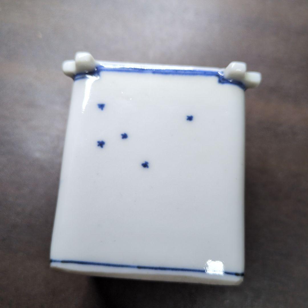 良*一様 川瀬竹春 作 染付 山水漁夫文 茶巾筒＆在銘 染付 花鳥文 箸立 2点