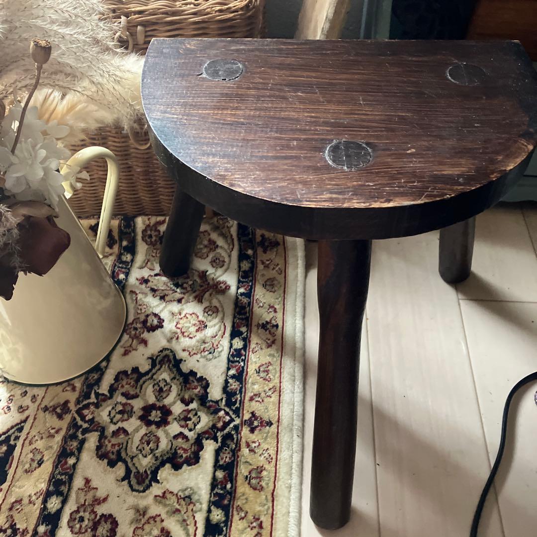 フランスアンティークスツール　フランスアンティーク木製スツール　椅子花台