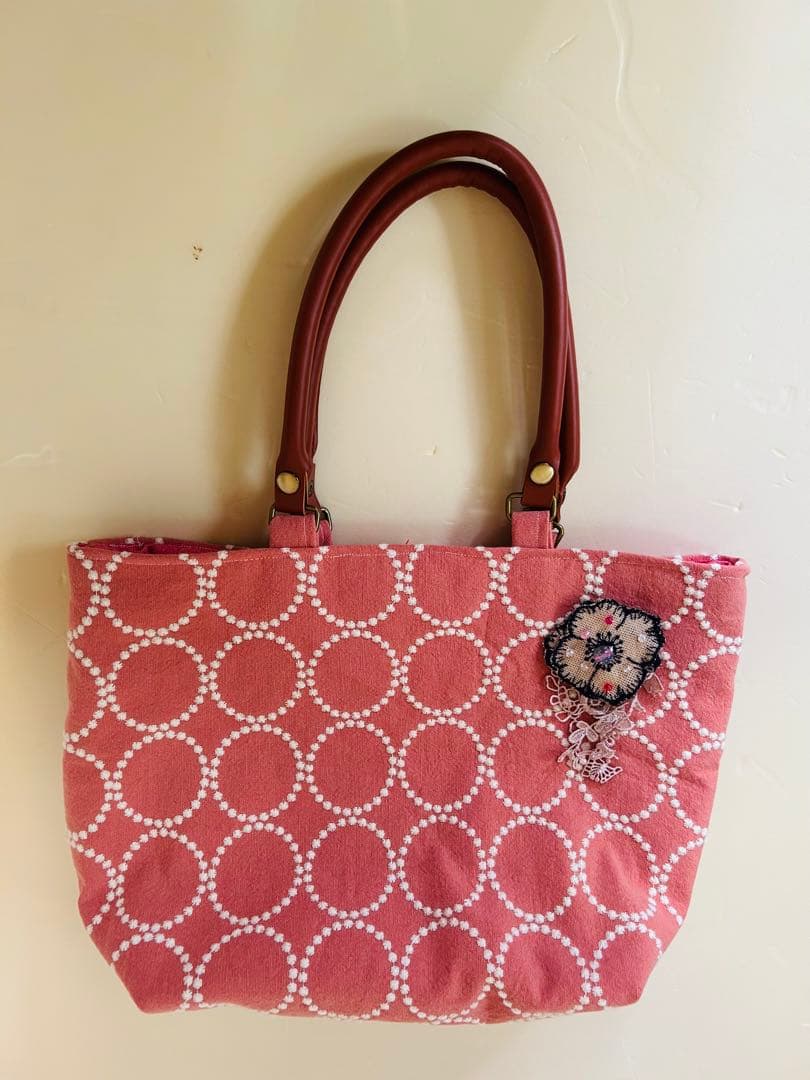 ヒロ　ミナペルホネン /タンバリントートバッグ　ピンク