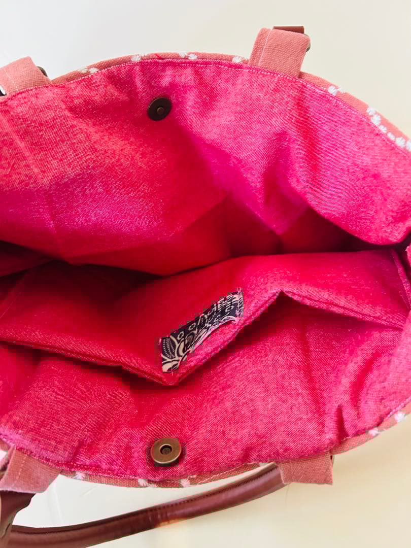 ヒロ　ミナペルホネン /タンバリントートバッグ　ピンク