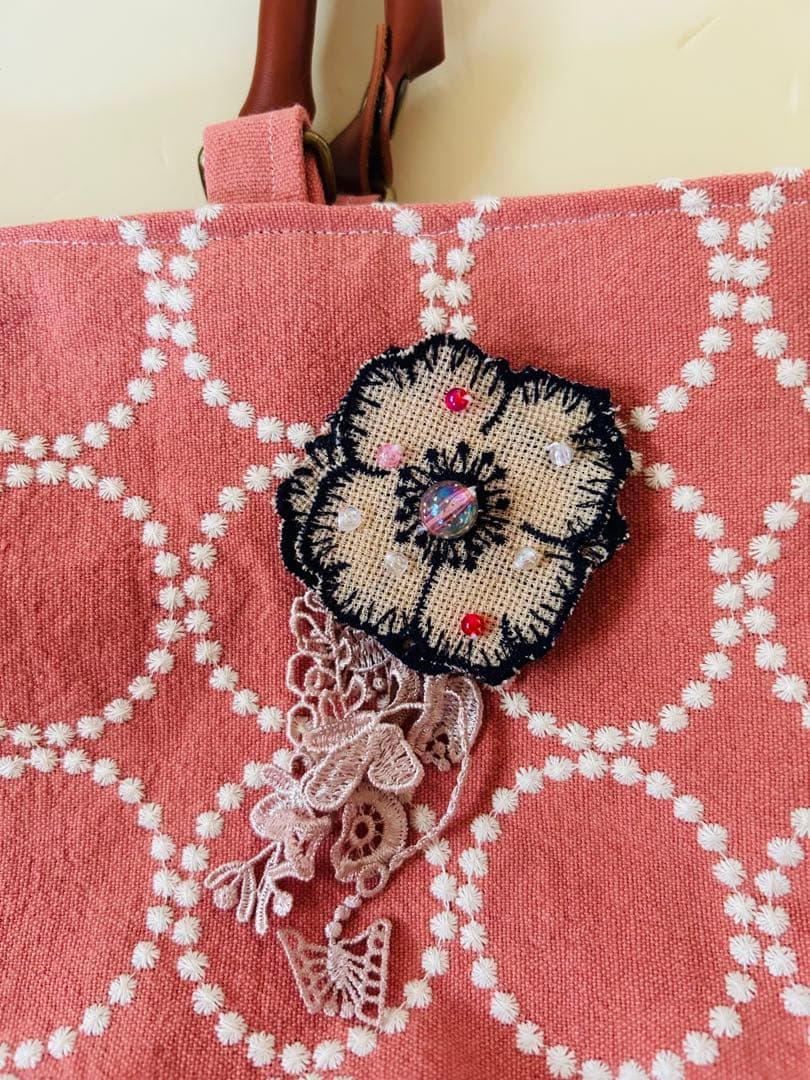 ヒロ　ミナペルホネン /タンバリントートバッグ　ピンク