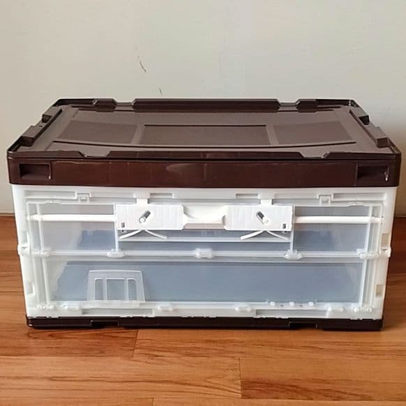 【最終処分セール】折りたたみ　コンテナ　長辺　扉付き　75Ｌ