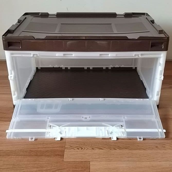 【最終処分セール】折りたたみ　コンテナ　長辺　扉付き　75Ｌ