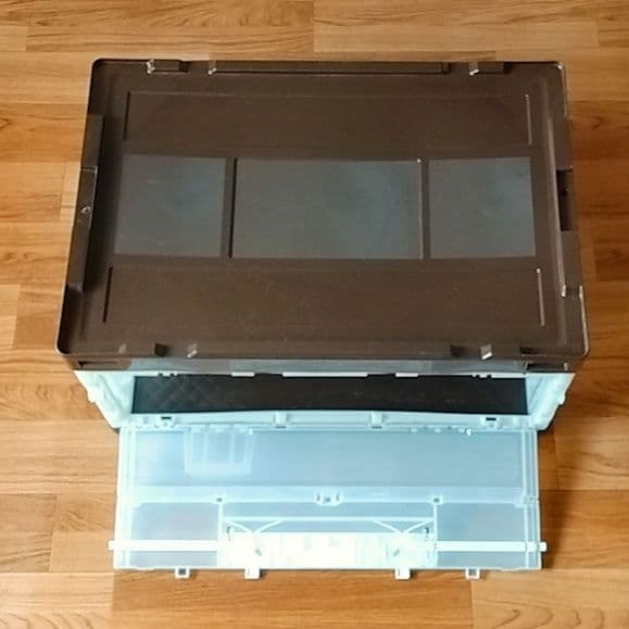 【最終処分セール】折りたたみ　コンテナ　長辺　扉付き　75Ｌ