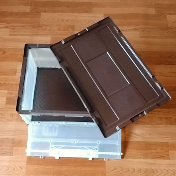 【最終処分セール】折りたたみ　コンテナ　長辺　扉付き　75Ｌ