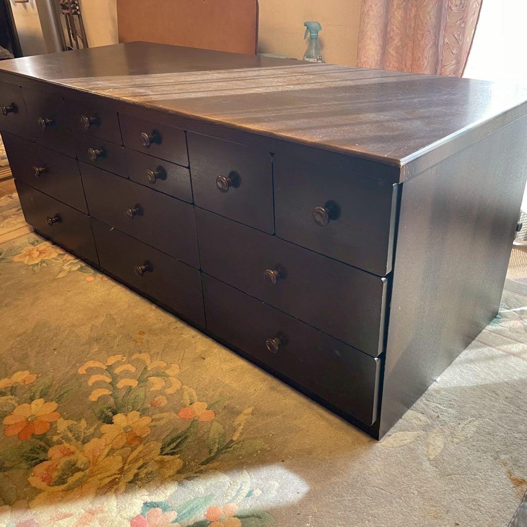 木製 押入れ収納 タンス チェスト 低床タイプ