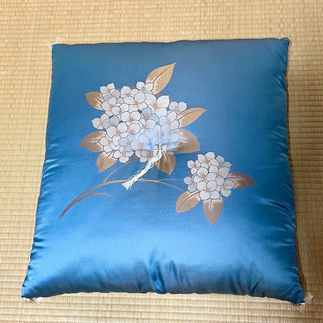 婚礼座布団　夫婦座布団　2枚　箱付　紫陽花　60x62cm
