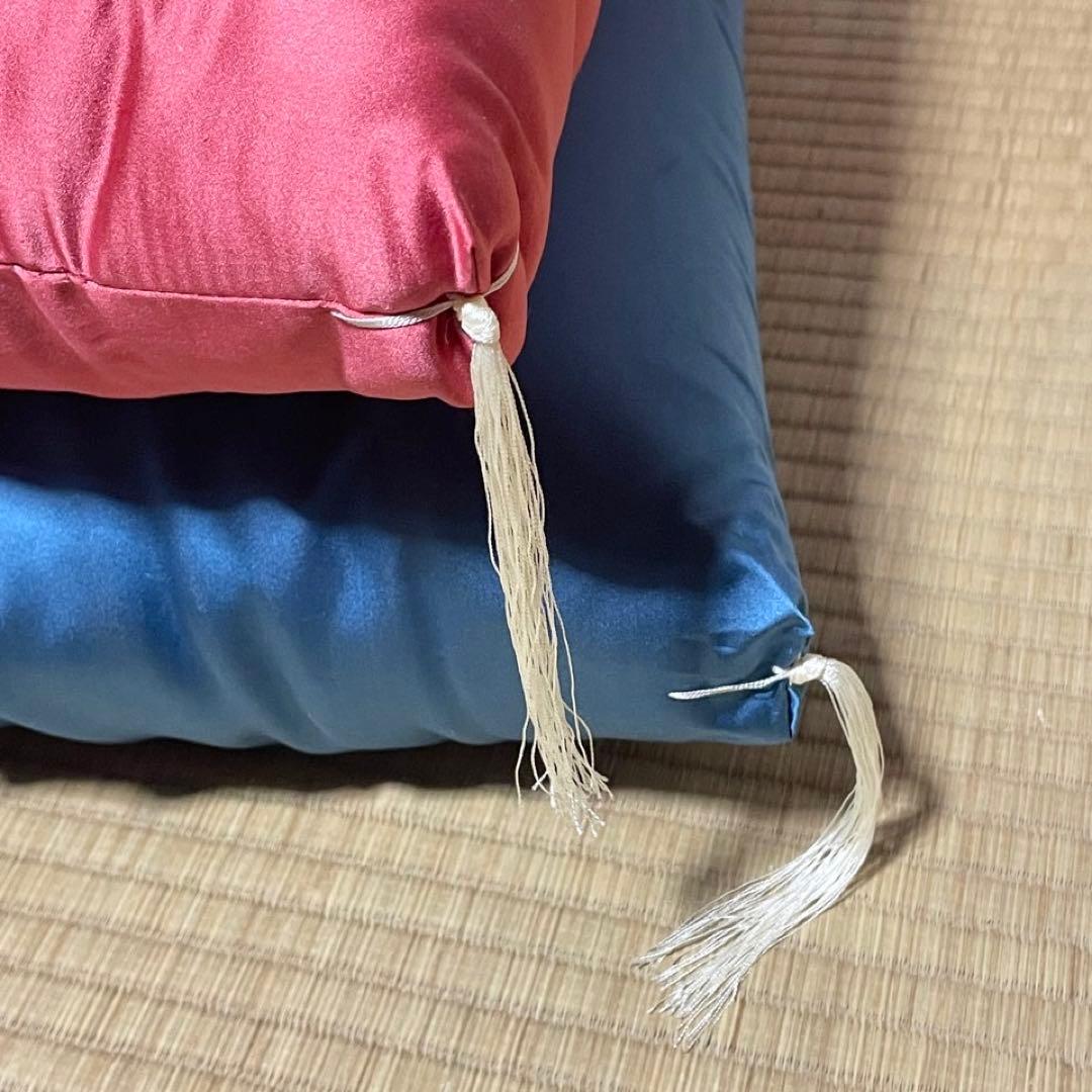 婚礼座布団　夫婦座布団　2枚　箱付　紫陽花　60x62cm