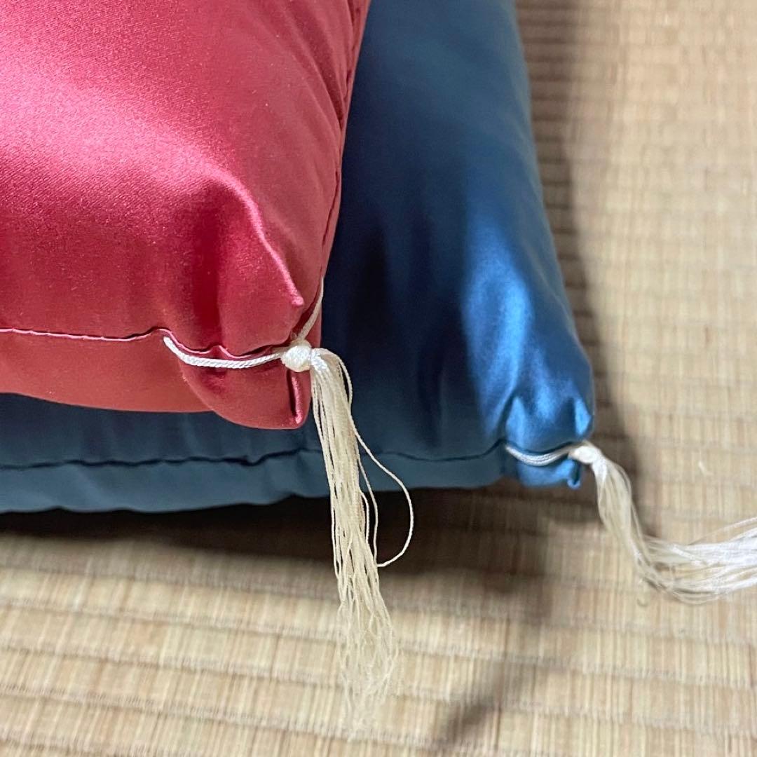 婚礼座布団　夫婦座布団　2枚　箱付　紫陽花　60x62cm