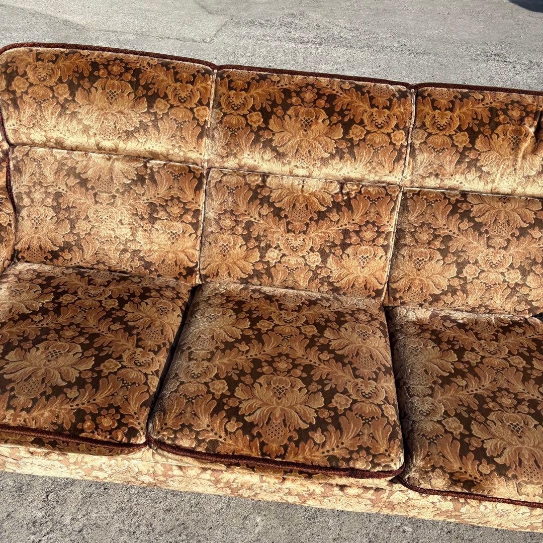 カリモク 金華山 3人掛けソファ アームチェア 昭和レトロ ヴィンテージ 古家具